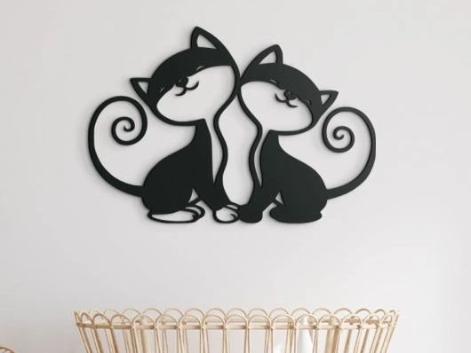 3D Wall Sticker Loving Cats