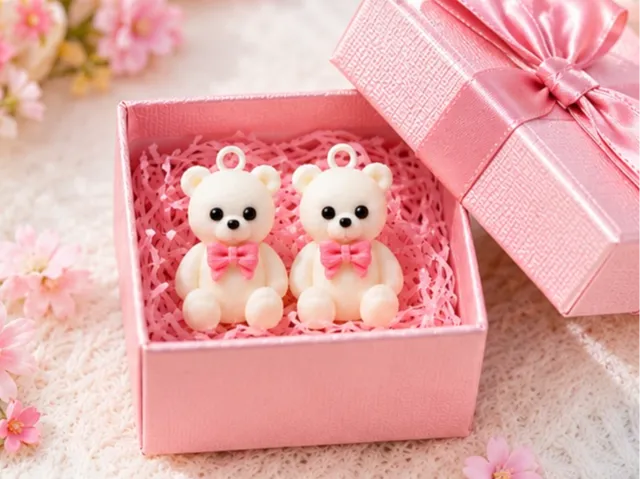 Cute Teddy Bear Earrings - Kawaii Gift Charm Pair