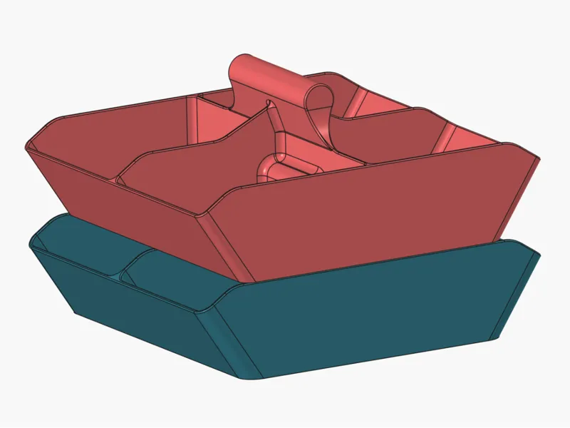 4 cavity stackable boxes with handle