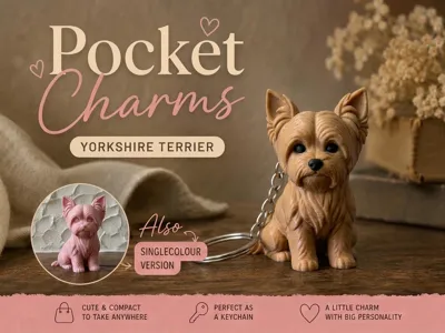 Llavero memorial Yorkshire Terrier impreso en 3D
