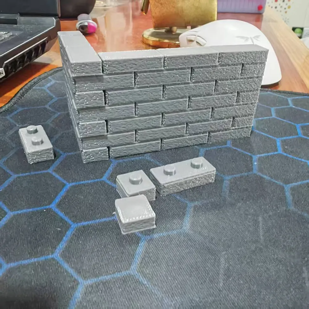 Simulated bricks, red bricks, and blue bricks can be freely assembled ...
