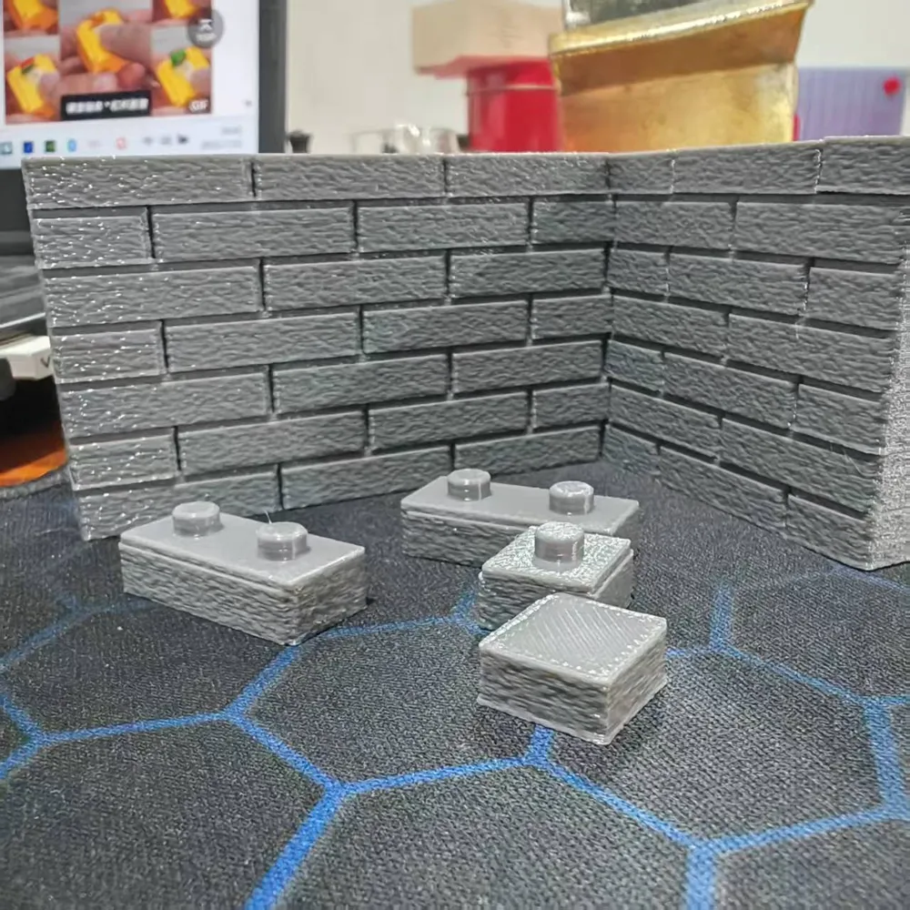 Simulated bricks, red bricks, and blue bricks can be freely assembled ...