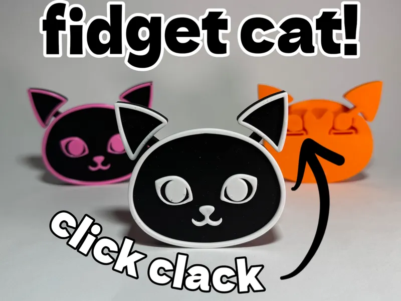 Fidget cat click clack print in place