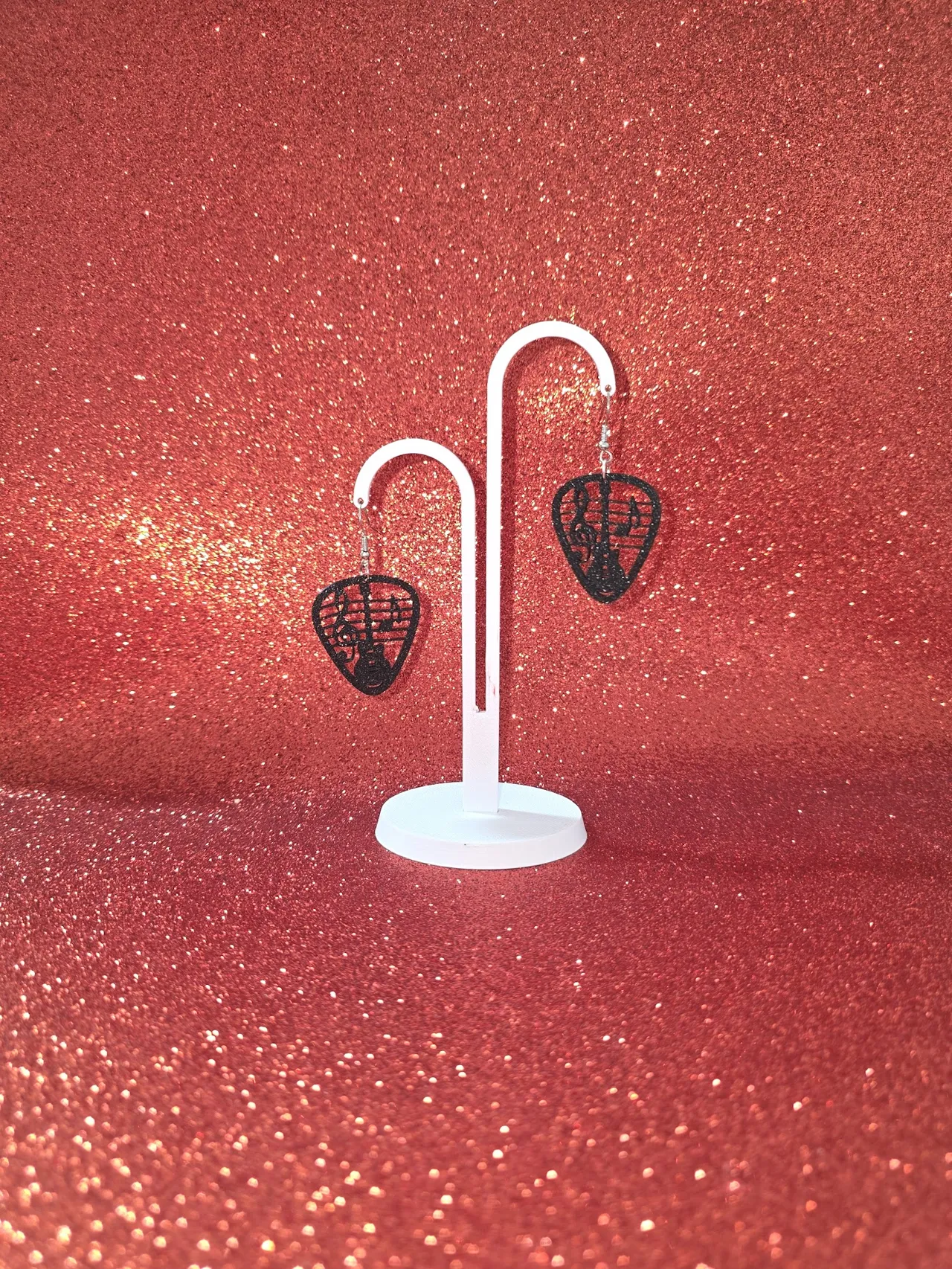 Musical plectrum earrings view 3