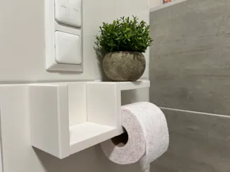 Toilet paper holder with wooden texture