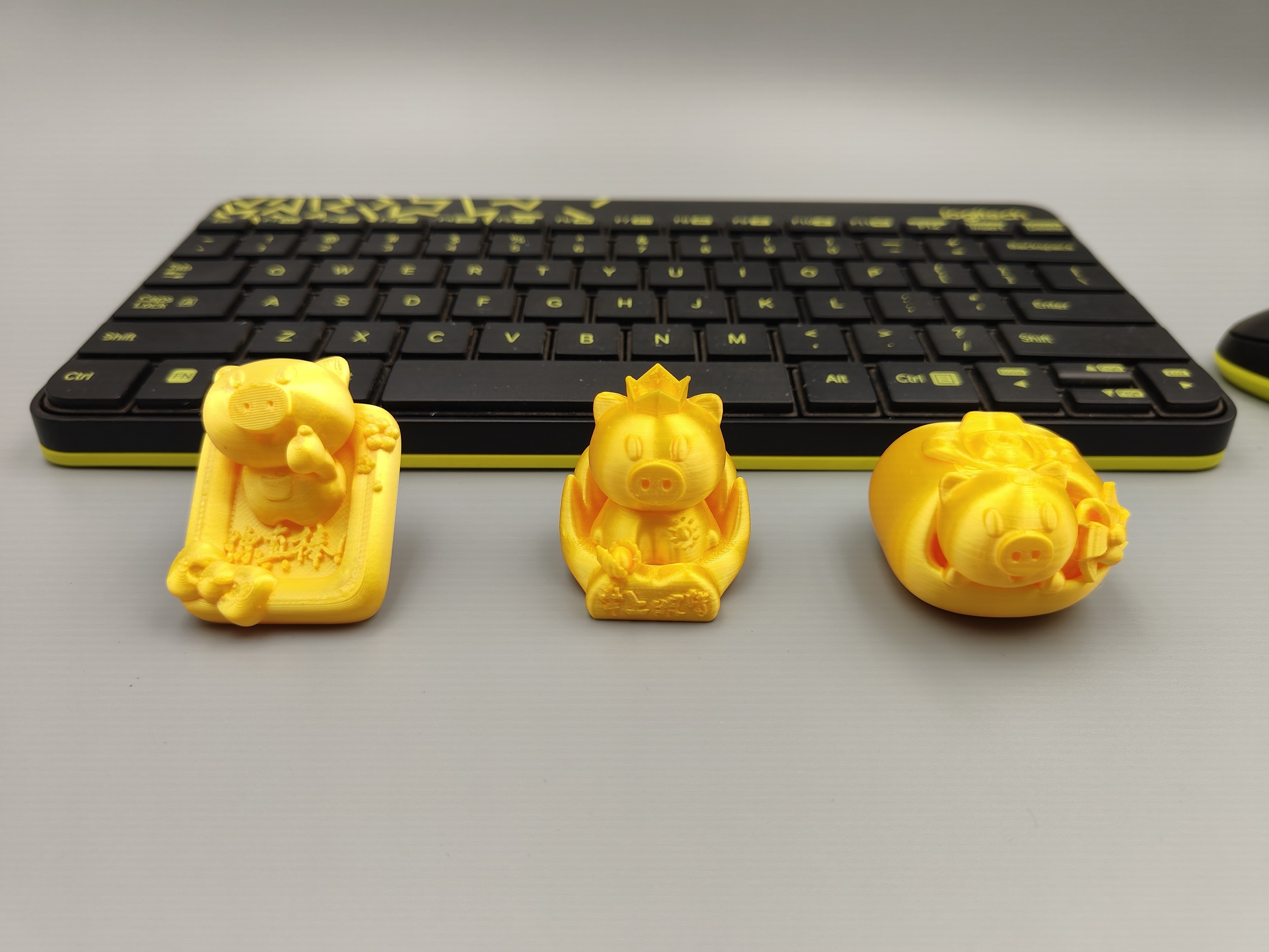 Miniatura 4 do modelo 3D 立体猪表情包| 装饰小摆件/冰箱贴 | 为你点赞！