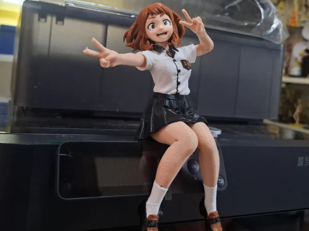 Modelo para impresión 3D: 私立リント学園 №27 麗日お茶子【4色】. Referencia del modelo original.