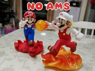 Mario Fire Mario Super Mario Entryway Multi-color Disassembled Print (No AMS Required)