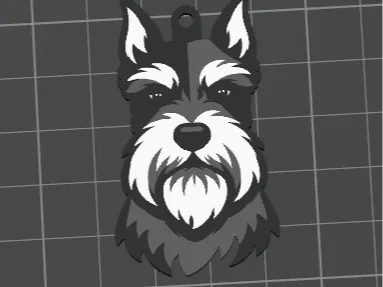 Schnauzer Dog Keychain