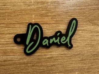 3d personalised name keychain Daniel 75mm