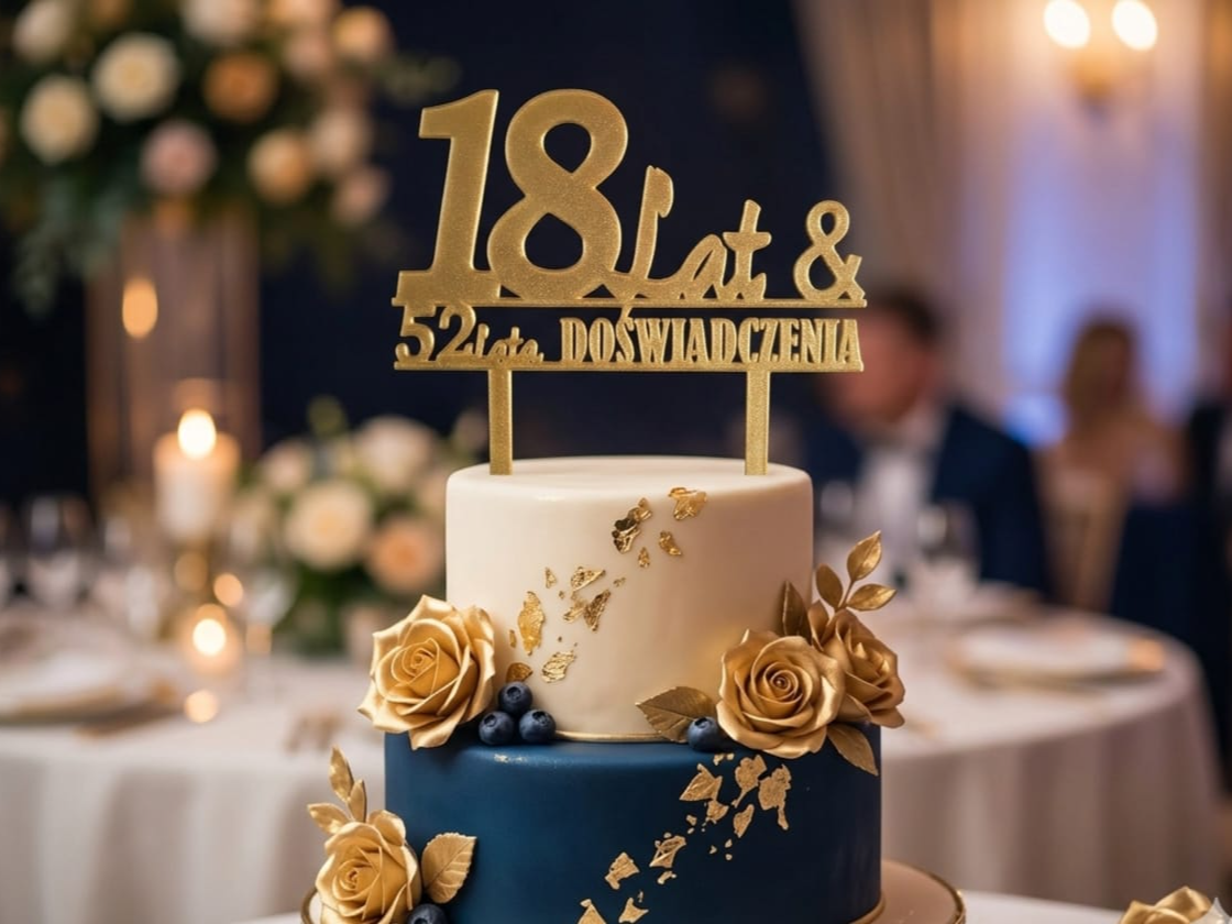 70 lat topper tort urodziny 18lat+52lata 