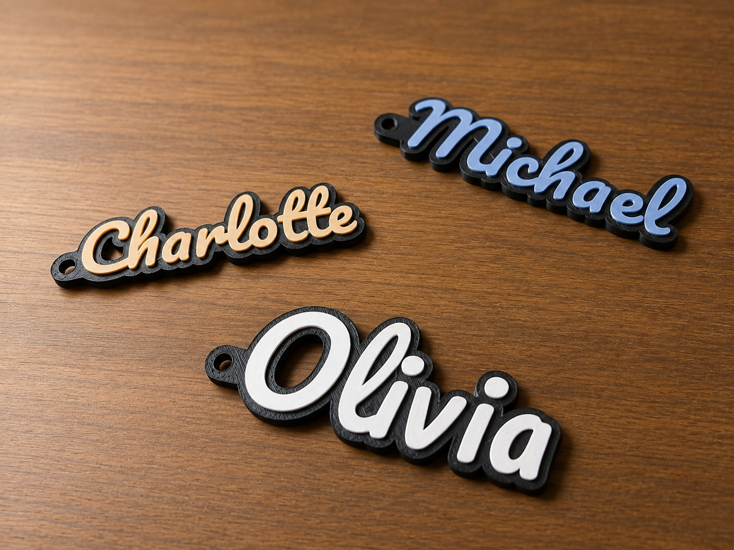 Customizable Parametric Name Keychain - 1