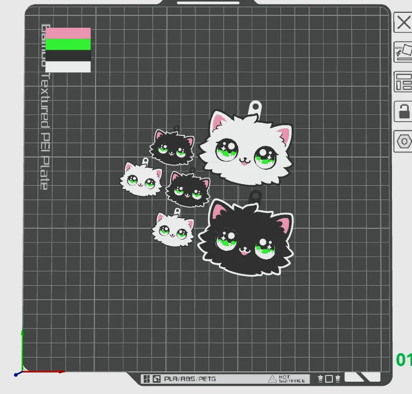 Cat Keychain and Earring Set view 3