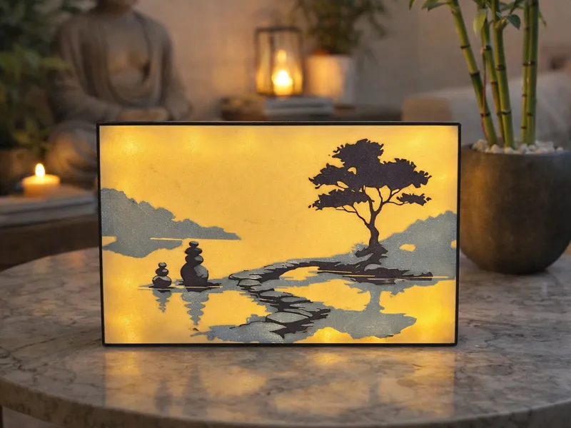 Lampe décorative Zen – Paysage rétroéclairé