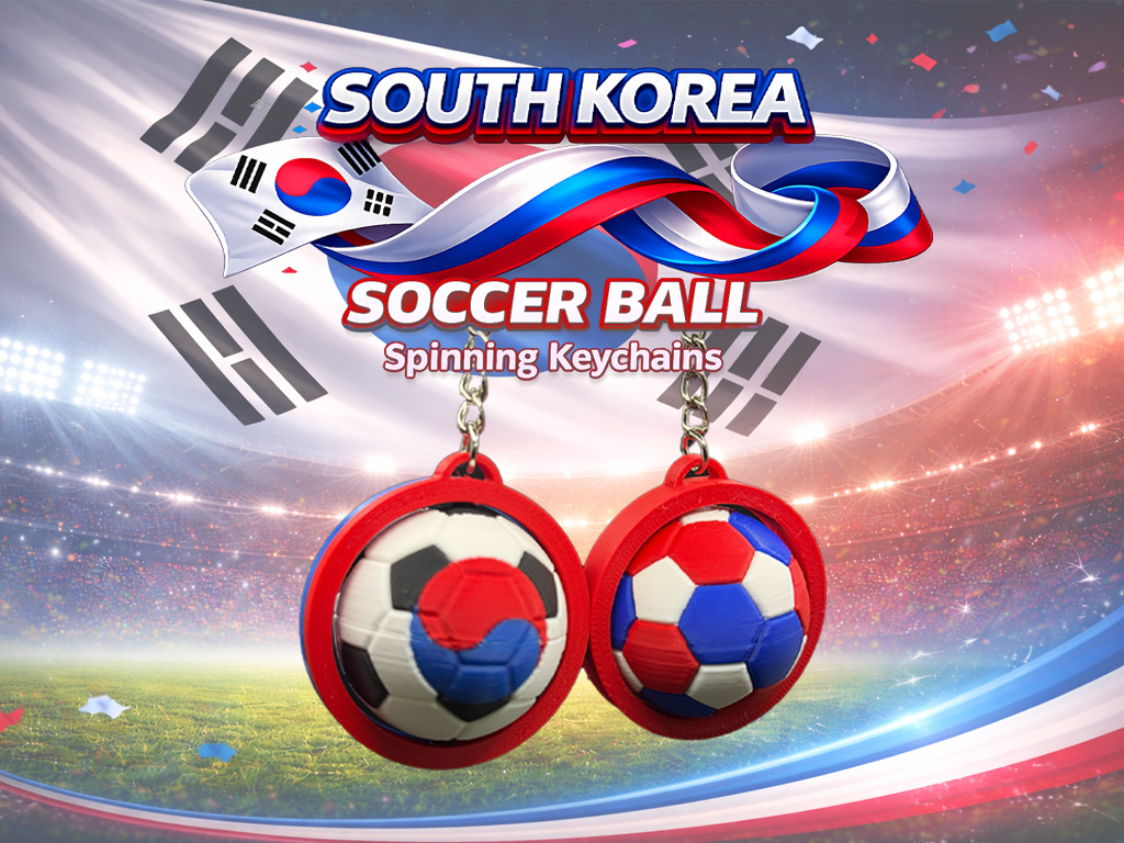 South Korea Football Soccer Spinning Keychain
