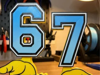 67 Meme Display / Cake Topper / Desk Decoration