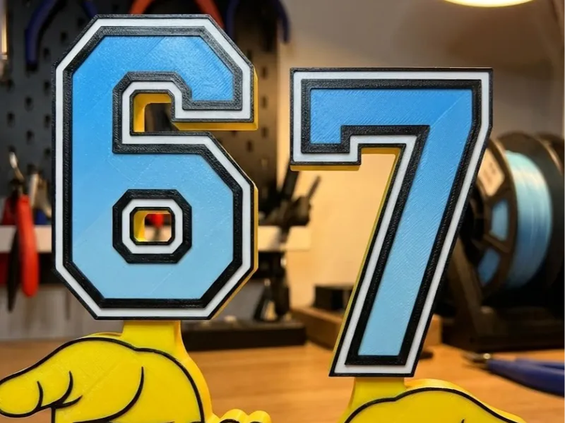 67 Meme Display / Cake Topper / Desk Decoration