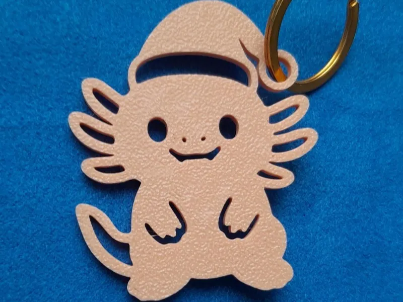 Simple Christmas Axolotl Keychain