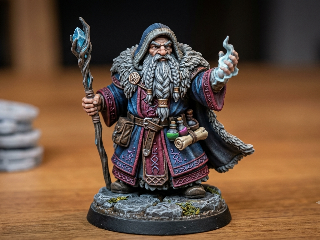 Dwarf Mage Miniature for DnD