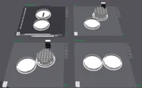 4 Plates, each with a version of container