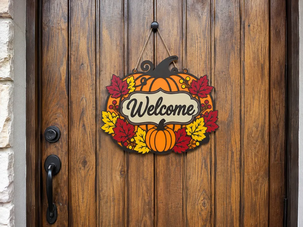 Modelo para impresión 3D: Autumn Halloween door decoration. Referencia del modelo original.