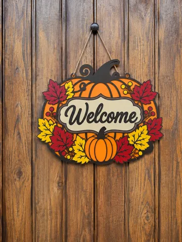 Modelo para impresión 3D: Autumn Halloween door decoration — vista de referencia 2
