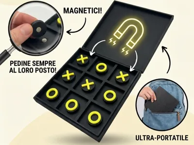 PORTABLE TIC-TAC-TOE WITH MAGNETS
