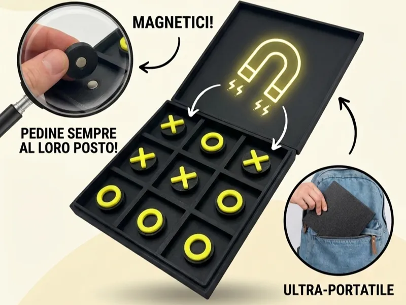 TRIS CON MAGNETI PORTATILE