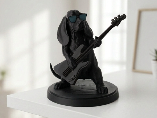 Dog Star - Basset Hound Rockstar Playing Guitar