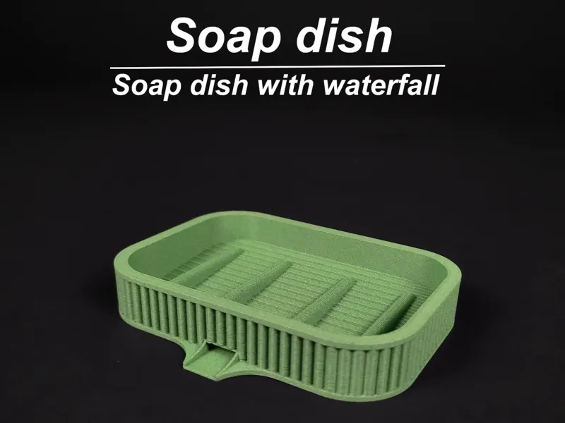 Soap dish with waterfall