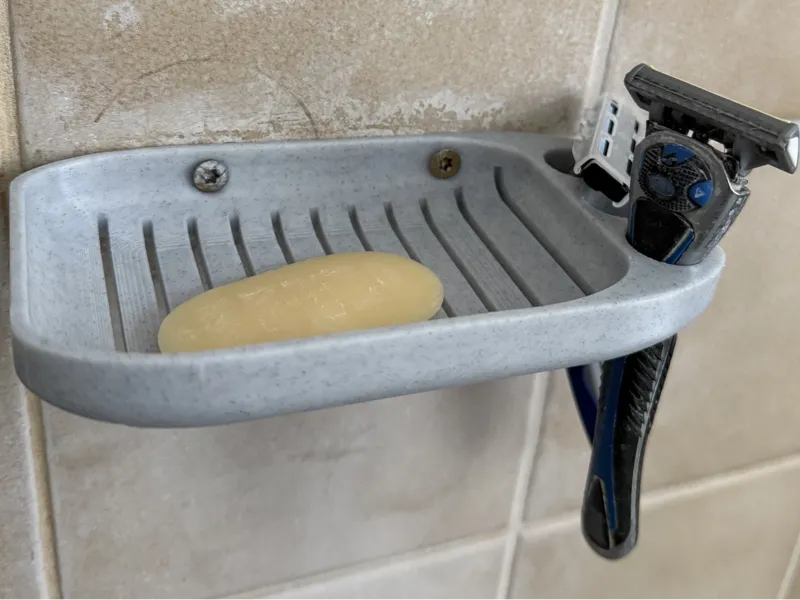 Duschtasse für Seife mit Rasiererhalter
