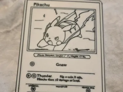 Pikachu Pokemon Card Colour in card