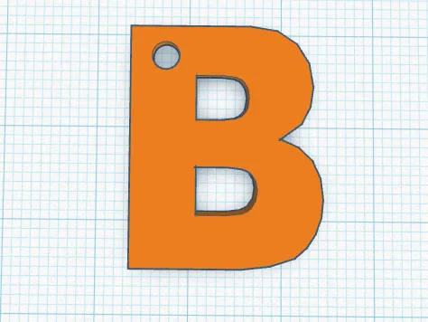 keychain with the letter B