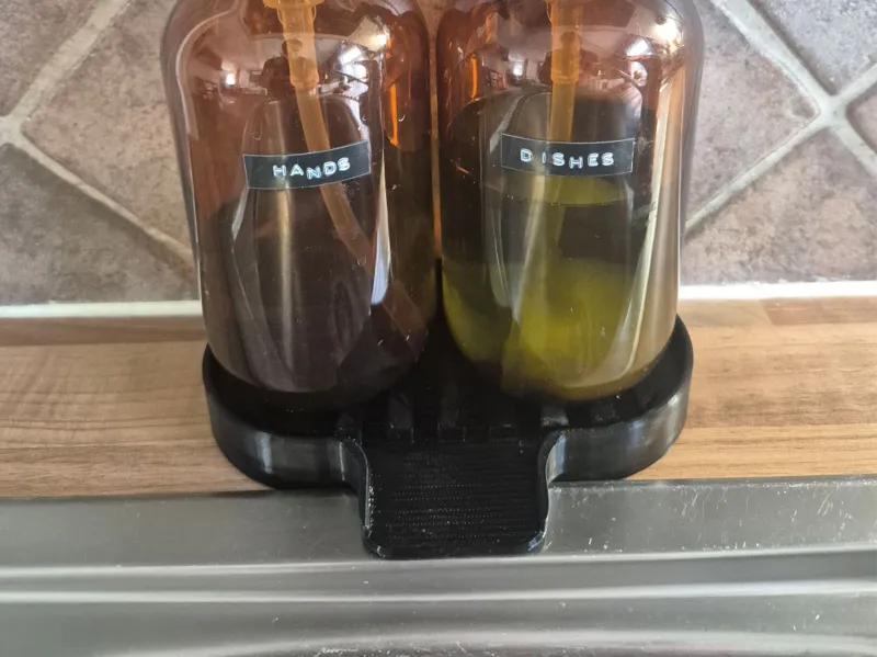 Soap dispenser tray