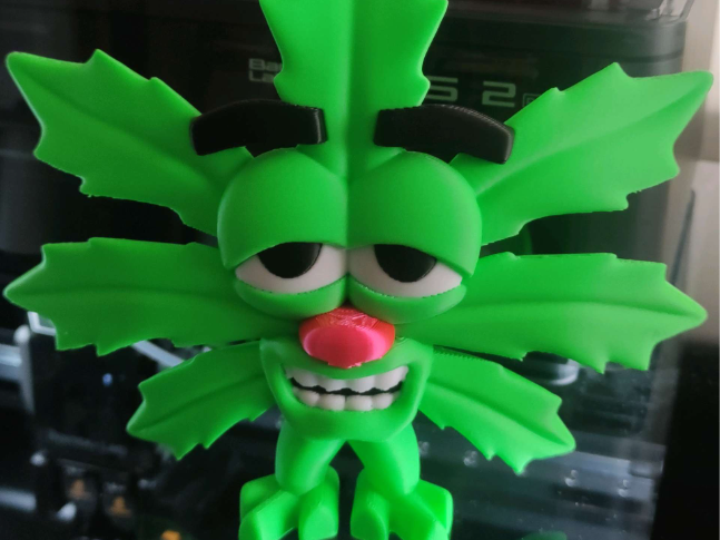 Cartoon Multicolor cannabis weed leaf Figure funny