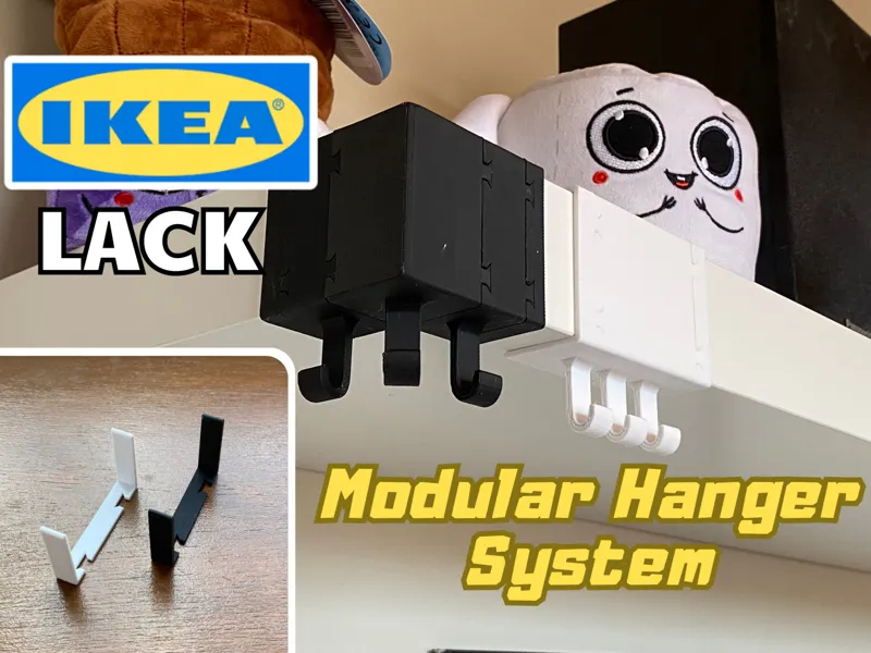 Ikea Lack Shelf Hanger System- Endcap Rear