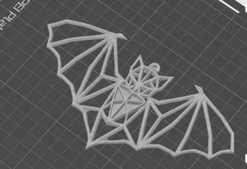 Letrero o emblema decorativo: Geometric Halloween Bat Low-Poly Hanging Ornament — vista de referencia 4