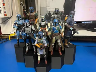 6" Action Figure Hex Stand With Accessory Storage