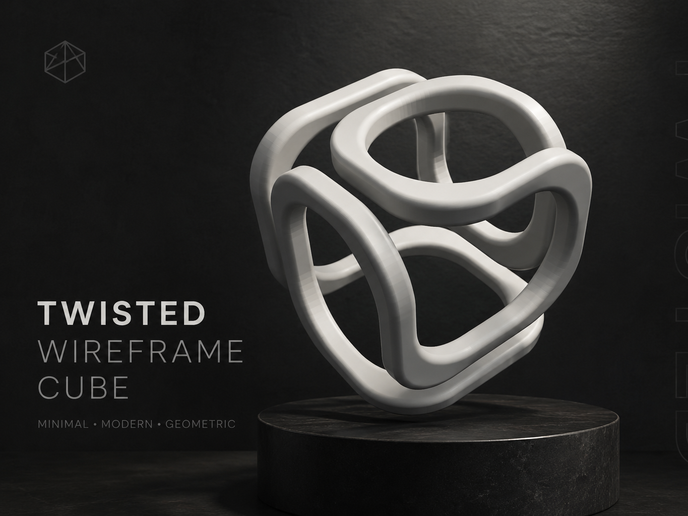 Rounded Wireframe Cube: The best Decoration Object
