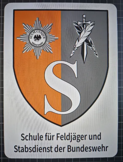 Plakette 4 Farbig Schule für Feldjäger und Stabs..