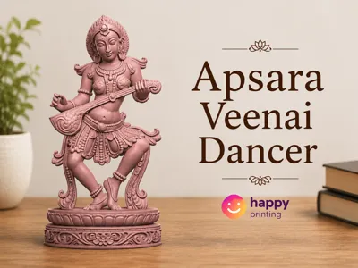 Apsara Veenai Dancer | 3D Printable Statue