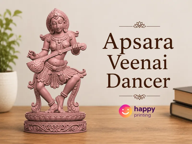 Apsara Veenai Dancer | 3D Printable Statue