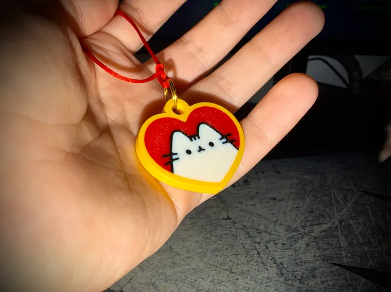 Pusheen Cat Heart Kawaii Necklace