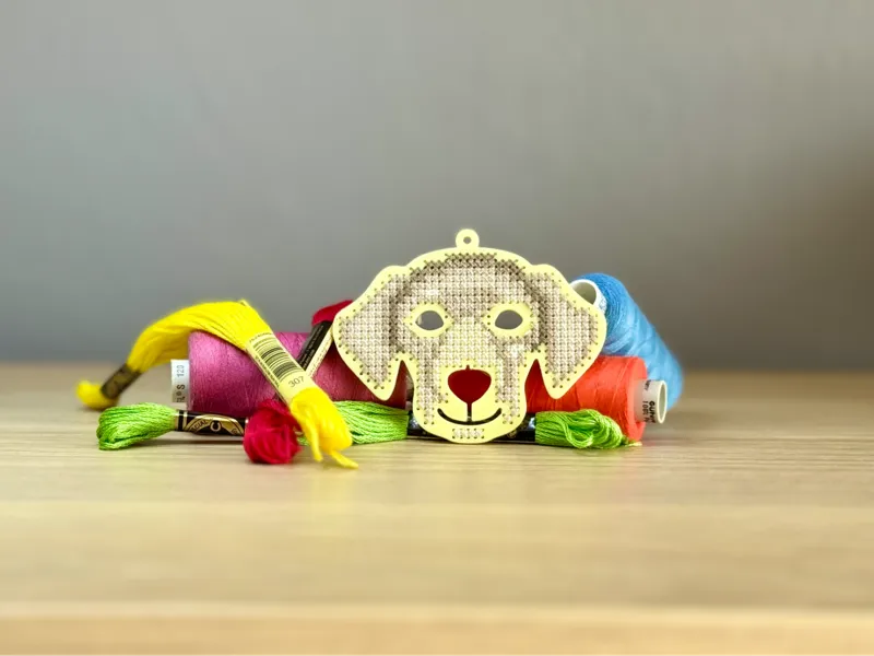 Dog Keychain - Cross-Stitch Embroidery Base