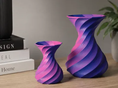 Set of 2 Small Spiral Desk Vases