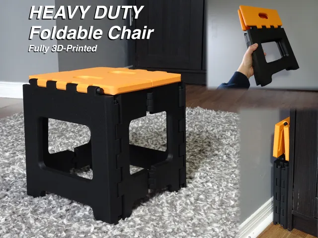 HEAVY DUTY Foldable Chair/Stool - Fully 3D Printed