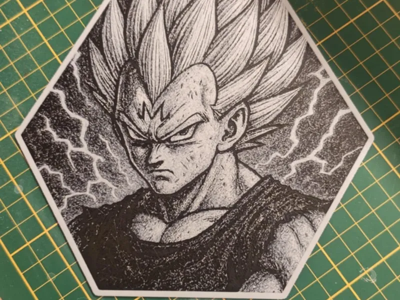 Majin Vegeta déco hexagone
