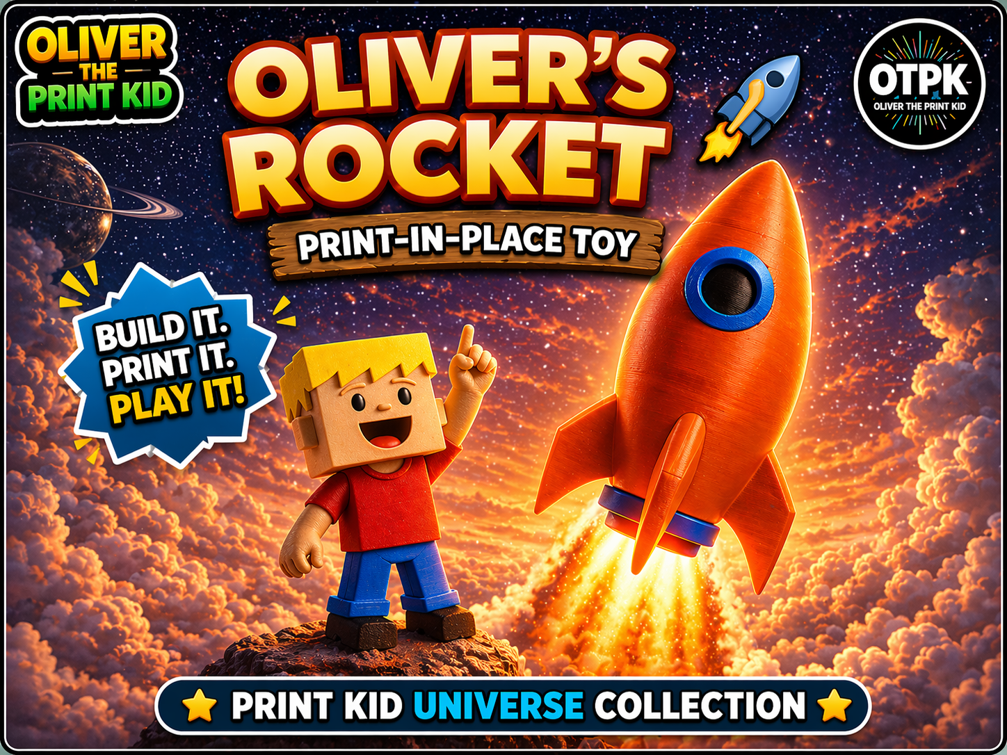 Oliver's Rocket | Print Kid Universe