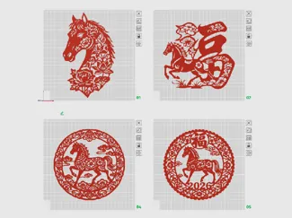 2026马年窗花剪纸