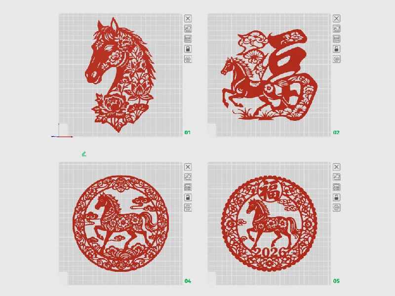 2026马年窗花剪纸
